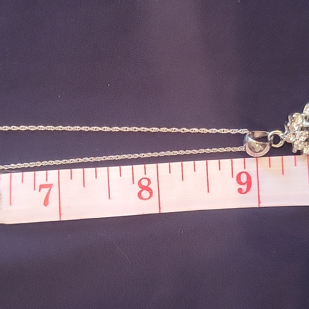 18 " inch Silver chain with Abolone and 7 CZs! Beautiful! - Picture 7 of 10